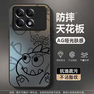 伏念適用紅米k70pro手機殼k70版新款男女k70e卡通好運小新磨砂亞克力感全包防摔散熱啞光硬殼 經(jīng)典黑-小黑怪物A黑 紅米K70