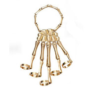 喏雅珘機械外骨骼機甲裝備爪子暗黑戒指手環(huán)機器人手套表演表演道具玩具 骷髏手環(huán)【金色】 均碼