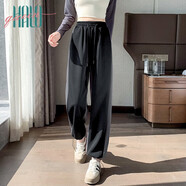 Halo Queen運動褲女春秋梨形顯瘦顯高休閑褲身材修容直筒闊腿褲H13QR1959