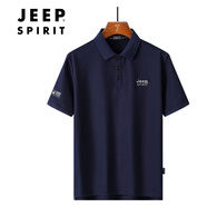 吉普（JEEP）polo保羅衫男短袖t恤2025夏時(shí)尚休閑簡(jiǎn)約透氣翻領(lǐng)條紋上衣男 PS7225款藍色 M 建議100-120斤