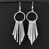 DL 1998胖東來(lái)同款苗族銀飾耳環(huán)貴州手工苗銀復古長(cháng)流蘇夸張民族風(fēng)銀大氣 民族風(fēng)特色九針耳環(huán):長(cháng)7.5CM