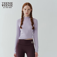 Teenie Weenie小熊女裝簡(jiǎn)約簡(jiǎn)約冬裝吸濕發(fā)熱抓絨半高領(lǐng)打底衫T恤 淺紫色 M (165)