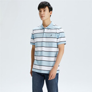 諾帝卡（NAUTICA）男裝夏季款撞色相間短袖POLO衫男KE1195 4cf粉藍 s