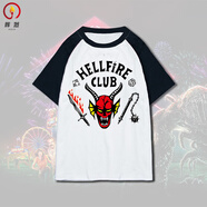 輝烈怪奇物語(yǔ)周邊同款T恤地獄火俱樂(lè )部聯(lián)名長(cháng)袖襯衫同款cos衣服夏 怪奇物語(yǔ)擦肩短袖 S