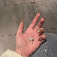 鴻穎星星項鏈女ins小眾設計高級感輕奢鎖骨鏈蝴蝶結頸鏈學(xué)生閨蜜吊墜 【1條】碎鉆蝴蝶結項鏈