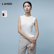 藍(lán)地（LANDI）[通穿三季]LANDI圓領(lǐng)無(wú)袖修身針織衫女吊帶背心內(nèi)搭2024春夏新品 米白色 M