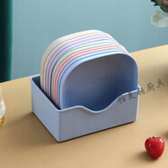 帕美頓歐式家用塑料加深吐骨碟垃圾盤桌面小盤子骨頭碟方形耐摔零食盤碟 加深方碟混色10個裝【帶底座】 14.3cm