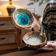 悠瓷（youcci）精致料理餐廳小菜碟異形高足陶瓷甜品小吃碟子個(gè)性創(chuàng  )意火鍋調味碟 5英寸冰裂四腳異形碟-混色兩只裝