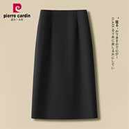 皮爾卡丹（pierre cardin）黑色半身裙女秋冬2024新款高腰包臀裙毛呢中長款西裝褲裙a字直筒 黑色 71CM 26/S