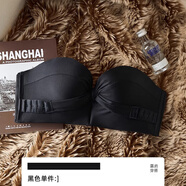 JERRIE MOCK無(wú)肩帶內衣女聚攏防滑2025夏季吊帶禮服小胸顯大抹胸氣墊文胸 黑色（氣墊款） 80B AC/36ABC