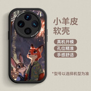 魔巖適用vivox100手機(jī)殼新款x90pro+保護(hù)套油畫(huà)兔子x100pro男女高級(jí)感小羊皮vivo全包防摔保護(hù)殼 【朱迪與尼克-黑】輕奢小羊皮 vivo X100