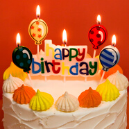 極度空間 生日蠟燭生日裝飾生日祝福兒童卡通生日蛋糕大氣球白彩蠟燭套裝