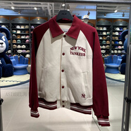 NEW ERA韓國MLB代購24春季新款NY洋基隊夾克刺繡休閑棒球服外套JPV16 酒紅色50WIS-代購 S