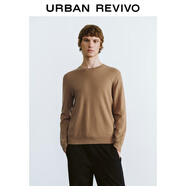 UR秋冬新款男裝植物系基礎款雜色軟糯針織衫UMB940002 淺駝 M