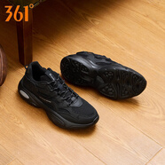 361°澎湃2.0|男鞋運(yùn)動(dòng)鞋春季新款網(wǎng)面透氣復(fù)古舒適休閑鞋老爹鞋男 曜石黑 39