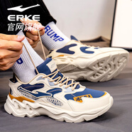 鴻星爾克男鞋加絨保暖運動鞋紅星男士皮面防水復(fù)古休閑老爹跑步鞋子雪地靴 暖亞麻/灰墨藍 （基礎(chǔ)款） 40