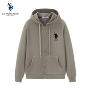 U.S. POLO ASSN.保羅衛(wèi)衣男春秋長袖T恤上衣休閑打底衫衛(wèi)衣連帽外套 卡其 XL 