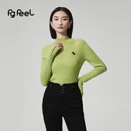 普普風(fēng)2024年秋季新款女裝優(yōu)雅時(shí)髦精簡(jiǎn)修身纖瘦溫暖羊毛衫OD3M20399L 草綠 S