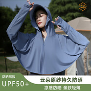 廷毅防曬衣女冰絲防曬服短款防紫外線(xiàn)夏季釣魚(yú)服輕薄披肩定制LOGO印字 大帽檐款-霧霾藍(lán) 均碼 【80-140斤】
