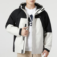 阿迪達(dá)斯 （adidas）羽絨服男2025秋冬季運(yùn)動棉衣加厚羽絨服防風(fēng)衣連帽保暖外套男 IL8920/黑白拼接/含絨量70% XL
