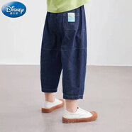 迪士尼（Disney）兒童夏季牛仔褲男童新款九分褲夏裝薄款牛仔褲寬松款寶寶牛仔褲潮 牛仔九分褲 90