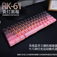 RKRK61有線無(wú)線藍(lán)牙三模有線單色機(jī)械鍵盤RK61鍵手機(jī)平板筆記本游戲鍵盤 RK-61黑黃色燈光加黑莓側(cè)刻 茶軸(游戲辦公兼顧)