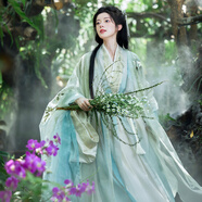 十三余小豆蔻兒[文竹清音]春日漸變雙層大袖衫直裾繡花清冷漢服女 外大袖衫 現(xiàn)貨 S