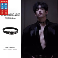 萌客朵項圈頸帶皮帶扣頸鏈甜酷辣妹項鏈男鎖骨鏈男潮高級感choker圈ins 暗黑系朋克項圈X3426