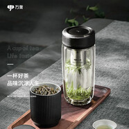 萬象玻璃杯經(jīng)典皮紋系列商務(wù)辦公杯禮盒裝雙層高硼硅泡茶杯可車載水杯 V16皮紋黑 255ml