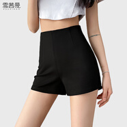 雪茜曼（XUEXIMAN）西裝短褲女外穿夏季百搭高腰休閑褲子女修身A字黑色打底熱褲