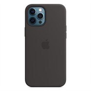 蘋果12promax原裝手機(jī)殼液態(tài)硅膠保護(hù)套iphone12pro全包 黑色磁吸+動(dòng)畫 iPhone12ProMax