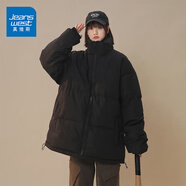 真維斯（JEANSWEST）棉服女2024新款冬季新款寬松立領(lǐng)加厚保暖情侶面包服棉襖外套女生 黑色 純色 3XL