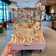 朵菲貓兒童發(fā)飾禮盒套裝小女孩生日禮物扎頭發(fā)皮筋頭飾發(fā)夾發(fā)卡頭繩 24#棕色小熊263件套