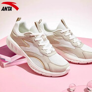 安踏（ANTA）女鞋跑步鞋2025新款夏季透氣網(wǎng)鞋休閑鞋網(wǎng)面透氣軟底運(yùn)動(dòng)鞋女跑鞋 象牙白/白堊色 36.5