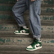 耐克（NIKE）男鞋Air Jordan 1 Mid aj1中幫 湖人 復(fù)古耐磨休閑運(yùn)動(dòng)鞋籃球鞋 852542-301 白綠#送禮推薦 40