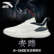 安踏（ANTA）安踏男鞋跑步鞋運動鞋子男透氣緩震網(wǎng)面鞋2025夏季新款毒刺休閑鞋 象牙白/鋼灰-1 44.5