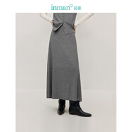 茵曼（INMAN）格雷系垂感針織半身裙2025春秋季女裝新款A字寬松中長(cháng)款裙子 貴族灰 M