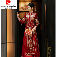 皮爾卡丹（pierre cardin）絲絨秀禾服新娘2025新款中式婚紗禮服結(jié)婚敬酒服秀和服小個(gè)子 323女裝緞.面款 XS