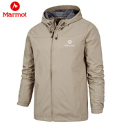 土撥鼠（Marmot）沖鋒衣男士戶(hù)外登山夾克春秋冬季防風(fēng)防水運動(dòng)休閑連帽外套 卡其色 2XL