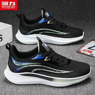 回力(Warrior)鞋子男士舒適輕便運動(dòng)跑步鞋休閑男鞋 G497C 黑/淺綠 44