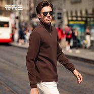 布先生熱膽小高領(lǐng)厚款長(cháng)袖打底白色T恤男春秋純色打底衫上衣KT01878 【中高領(lǐng)】雪茄咖 XL /180
