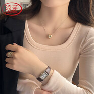 浪莎方領(lǐng)打底衫女25秋冬新品加厚磨絨螺紋長(cháng)袖修身抑菌防螨內搭上衣