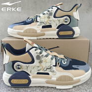 鴻星爾克（ERKE）無(wú)雙男鞋透氣板鞋輕便運動(dòng)鞋軟底緩震滑板鞋學(xué)生戶(hù)外健身跑步鞋子 正黑/中性米駝 39