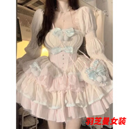 顧夕岑甜美初戀洋裝奶甜Lolita公主裙小個(gè)子蓬蓬收腰超仙女束腰連衣裙女 連衣裙 XL