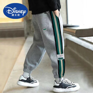 迪士尼（Disney）童裝男童褲子春裝兒童運(yùn)動(dòng)褲休閑衛(wèi)褲秋冬男孩2024年新款寶寶長(zhǎng)褲 織帶灰色春秋褲子 170碼建議身高160厘米
