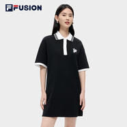 FILA FUSION斐樂潮牌女子連衣裙夏季時(shí)尚寬松簡約POLO領(lǐng)連身裙