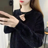 VJWK胖妹妹毛衣寬松版加肥加大碼秋冬加1大碼胖mm300斤水貂絨毛衣女20 黑色 7XL 210-230斤