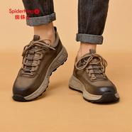 蜘蛛王運動(dòng)鞋男2024新款春秋季防滑爸爸鞋增高男士休閑鞋中年戶(hù)外健步鞋 淺黃色 39