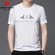 皮爾卡丹（pierre cardin）純棉短袖T恤男士夏季新款休閑透氣親膚時尚圓領(lǐng)短袖體恤打底衫男 白色 L