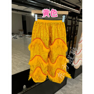 綴櫻舞獅服裝兒童舞獅褲舞獅褲 幼兒園表演舞獅褲 醒獅褲舞獅衣服 金黃色獅褲 L 薄料 (建議身高130-140)